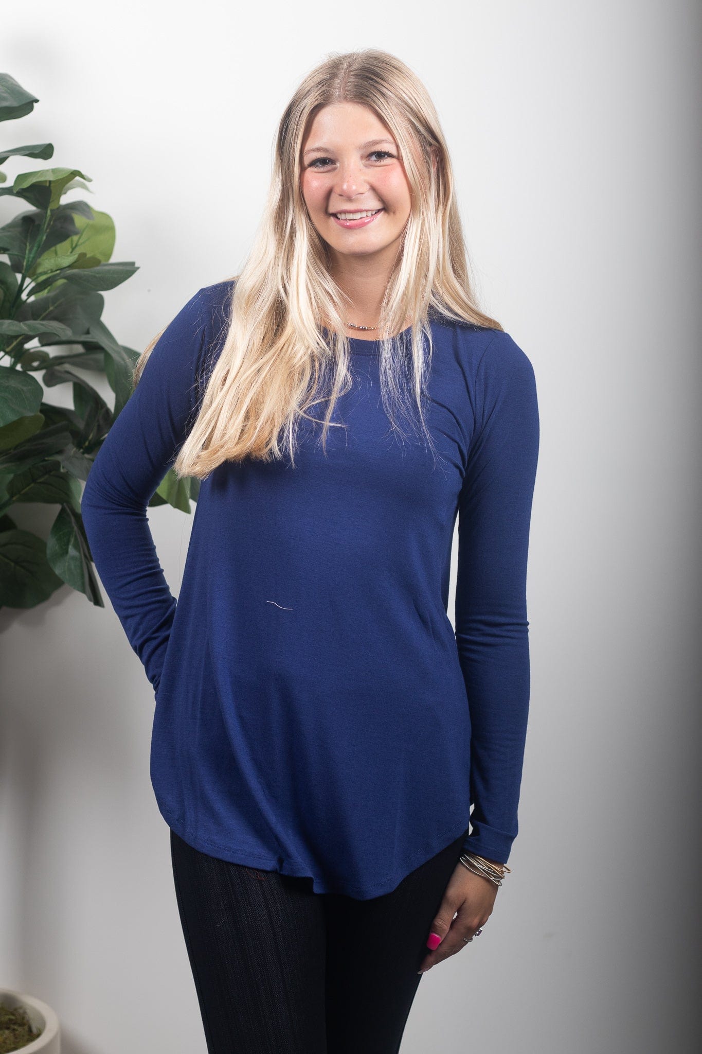 Everyday Navy Long Sleeve Top
