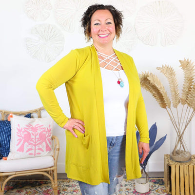 Slouchy Pocket Open Cardigan - Bright Collection