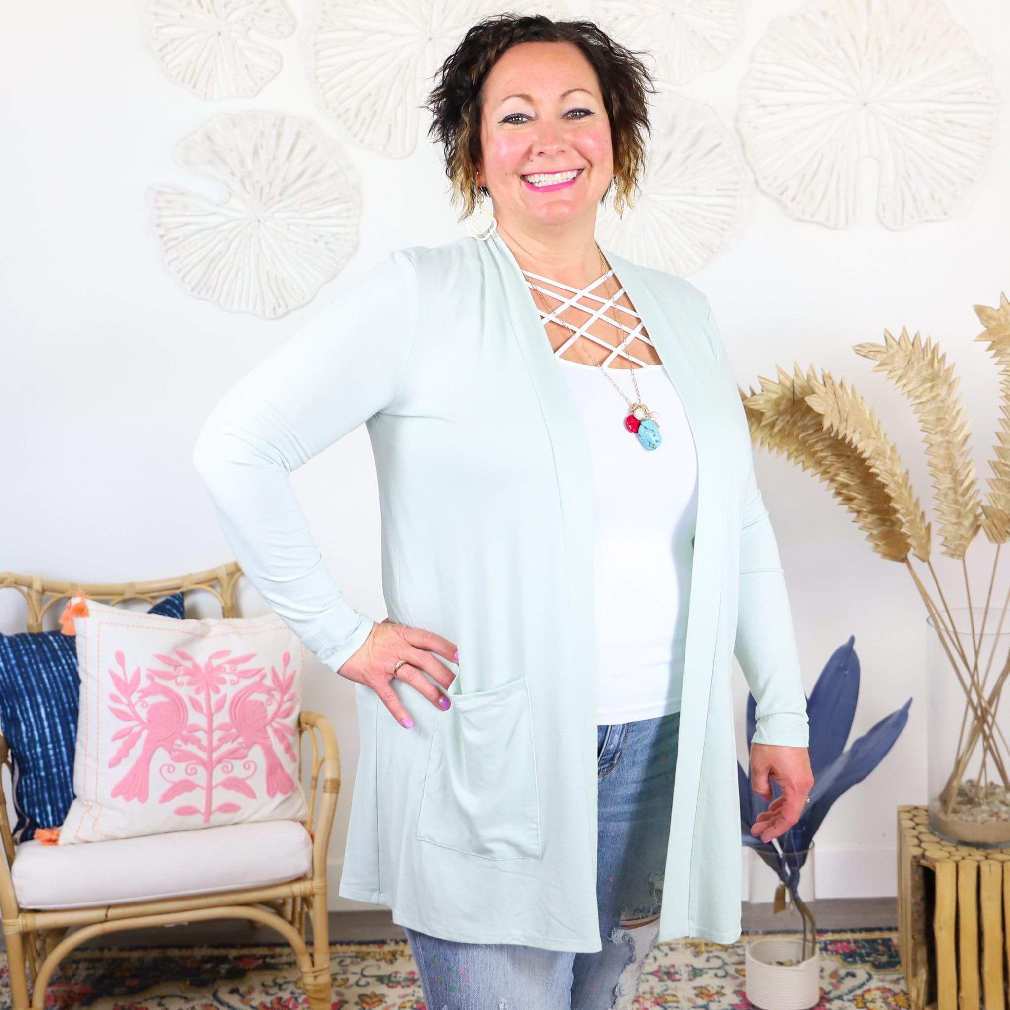 Slouchy Pocket Open Cardigan - Bright Collection