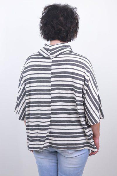 Stripe Knit Popover Top