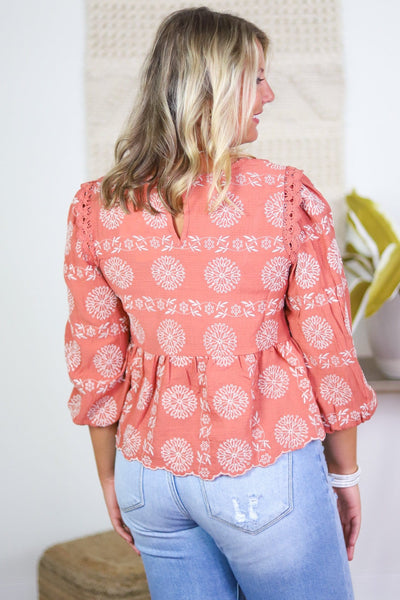 Sienna Embroidered Babydoll Blouse