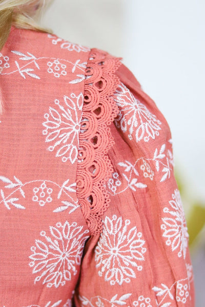 Sienna Embroidered Babydoll Blouse