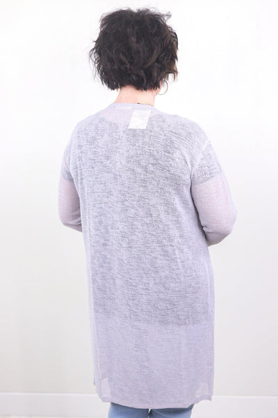Gray Spring Fling Sheer Cardigan