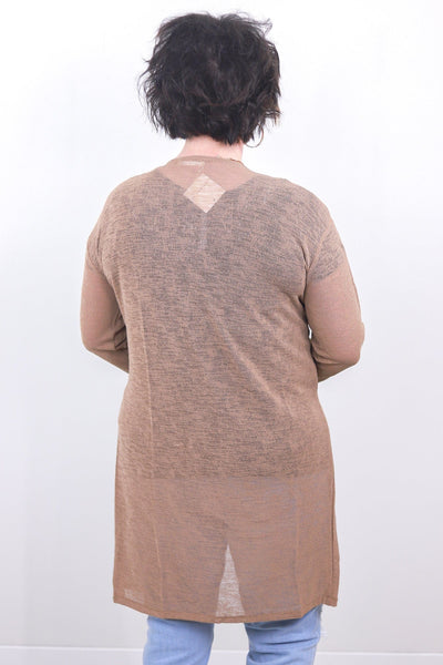 Taupe Spring Fling Sheer Cardigan