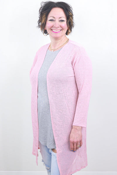 Dusty Pink Spring Fling Sheer Cardigan