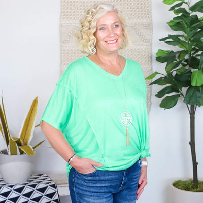 mint lose fit 3/4 sleeve shirt 