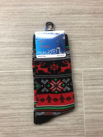 Holiday Reindeer Fairisle Socks