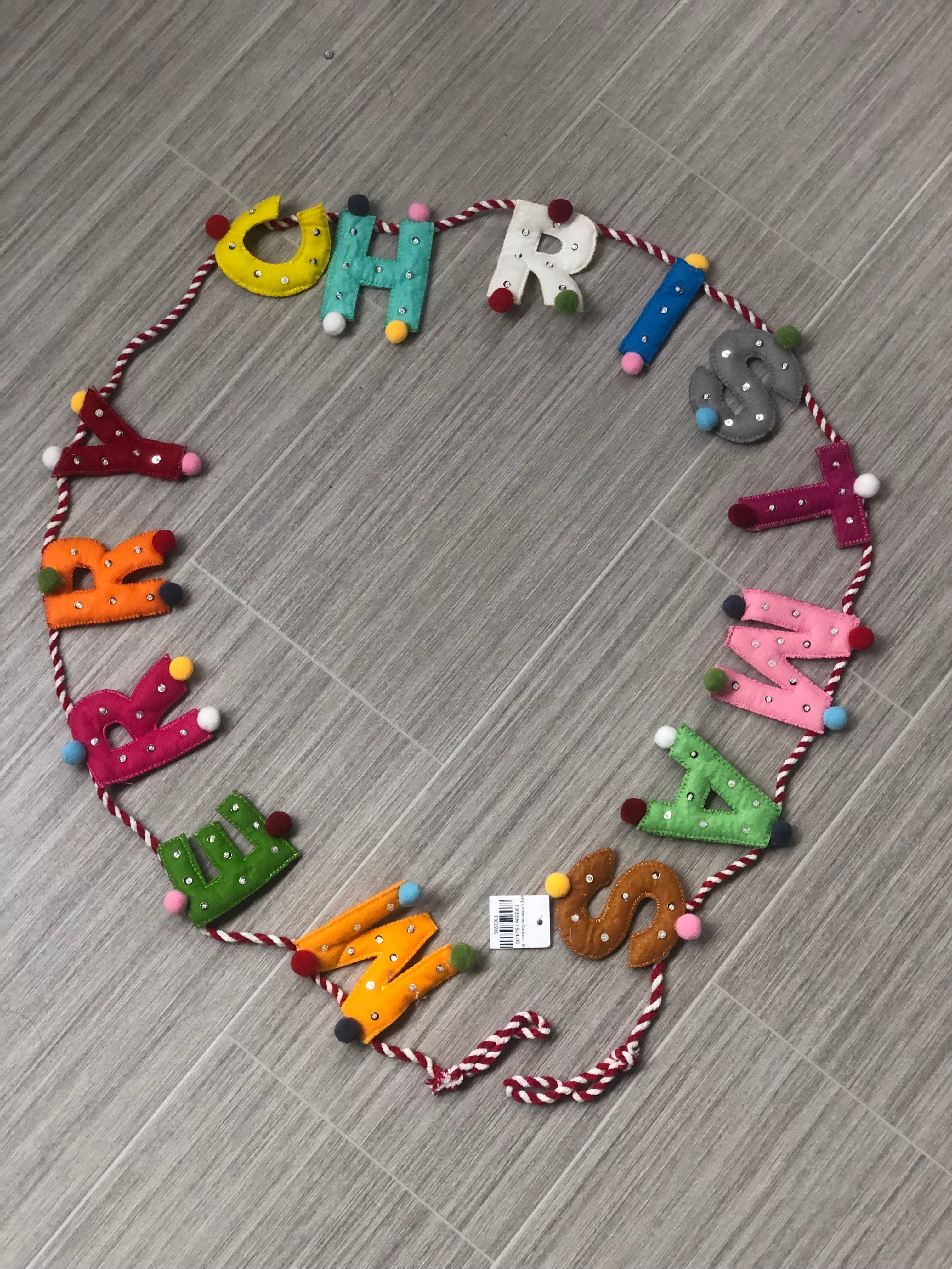 Merry Christmas Garland - Brights