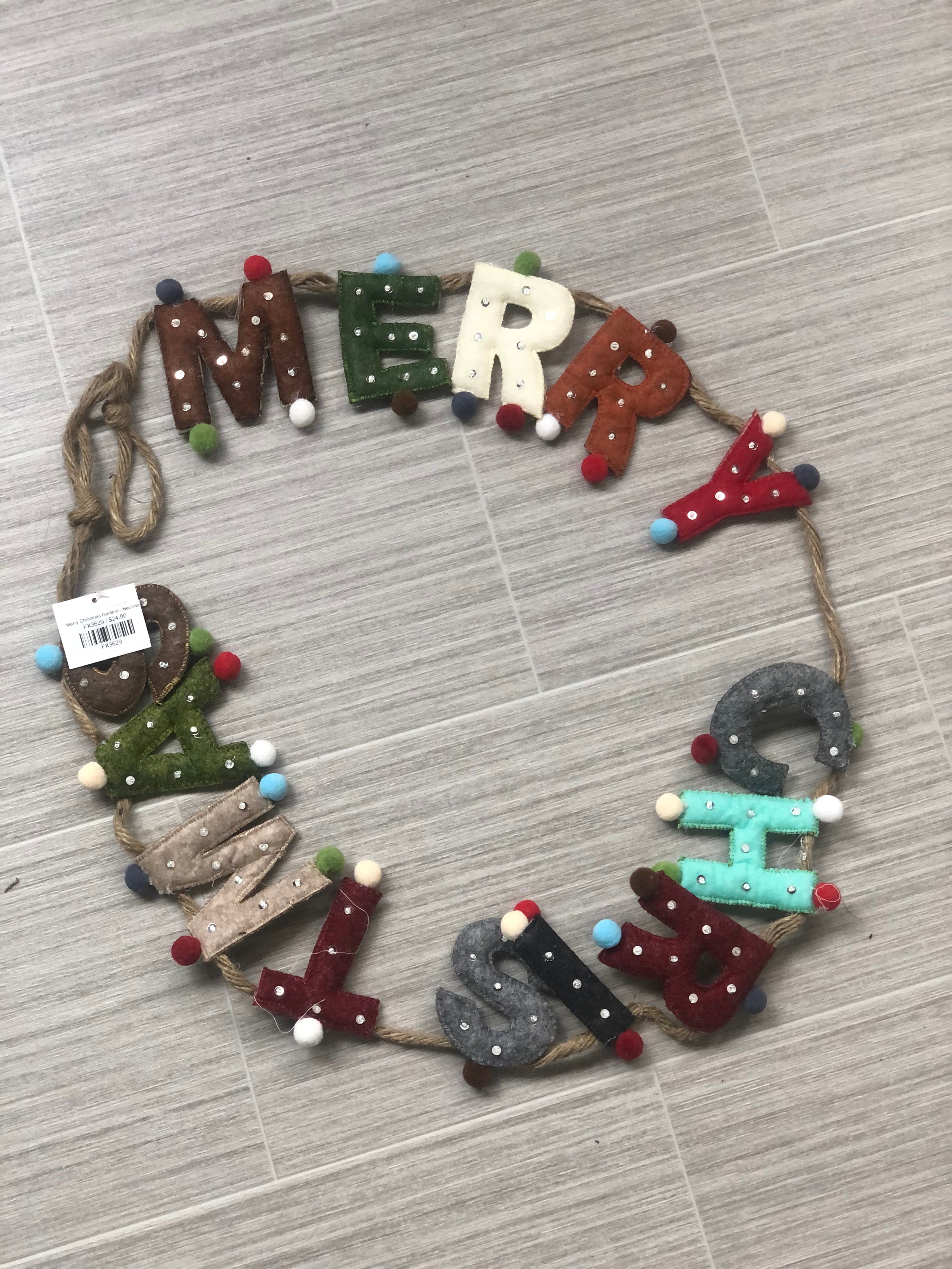 Merry Christmas Garland - Neutrals