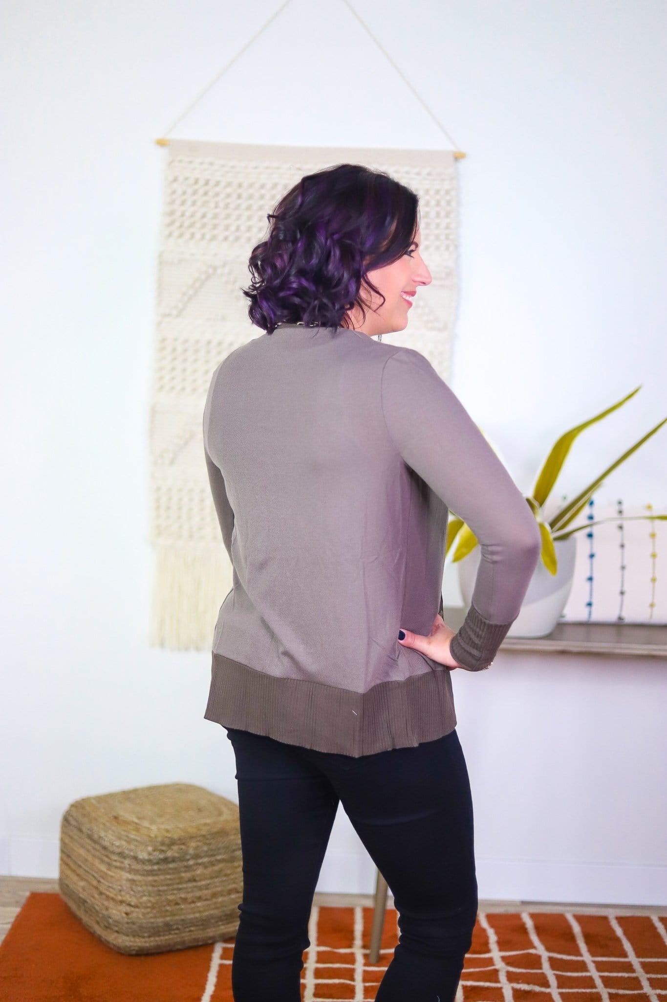 Solid V-Neck Button Down Cardigan