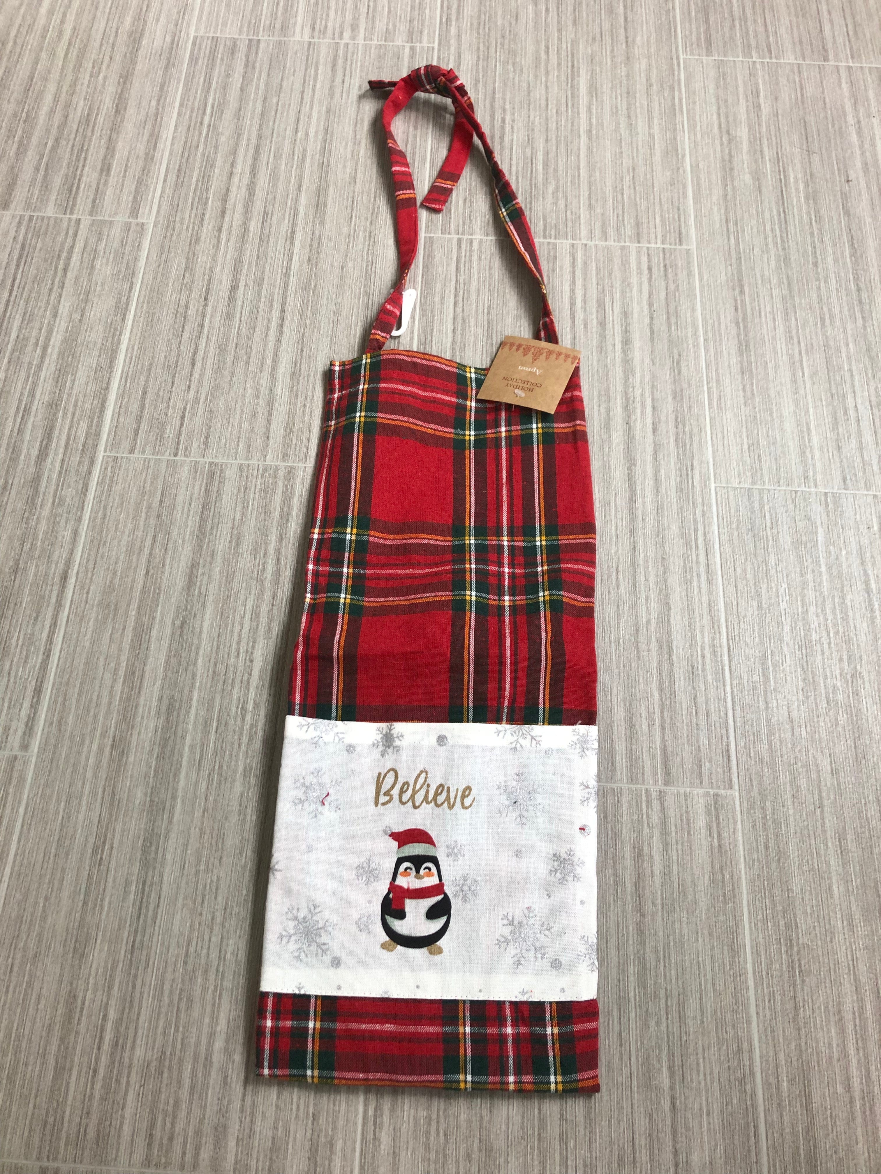 Holiday Apron - Believe Penguin
