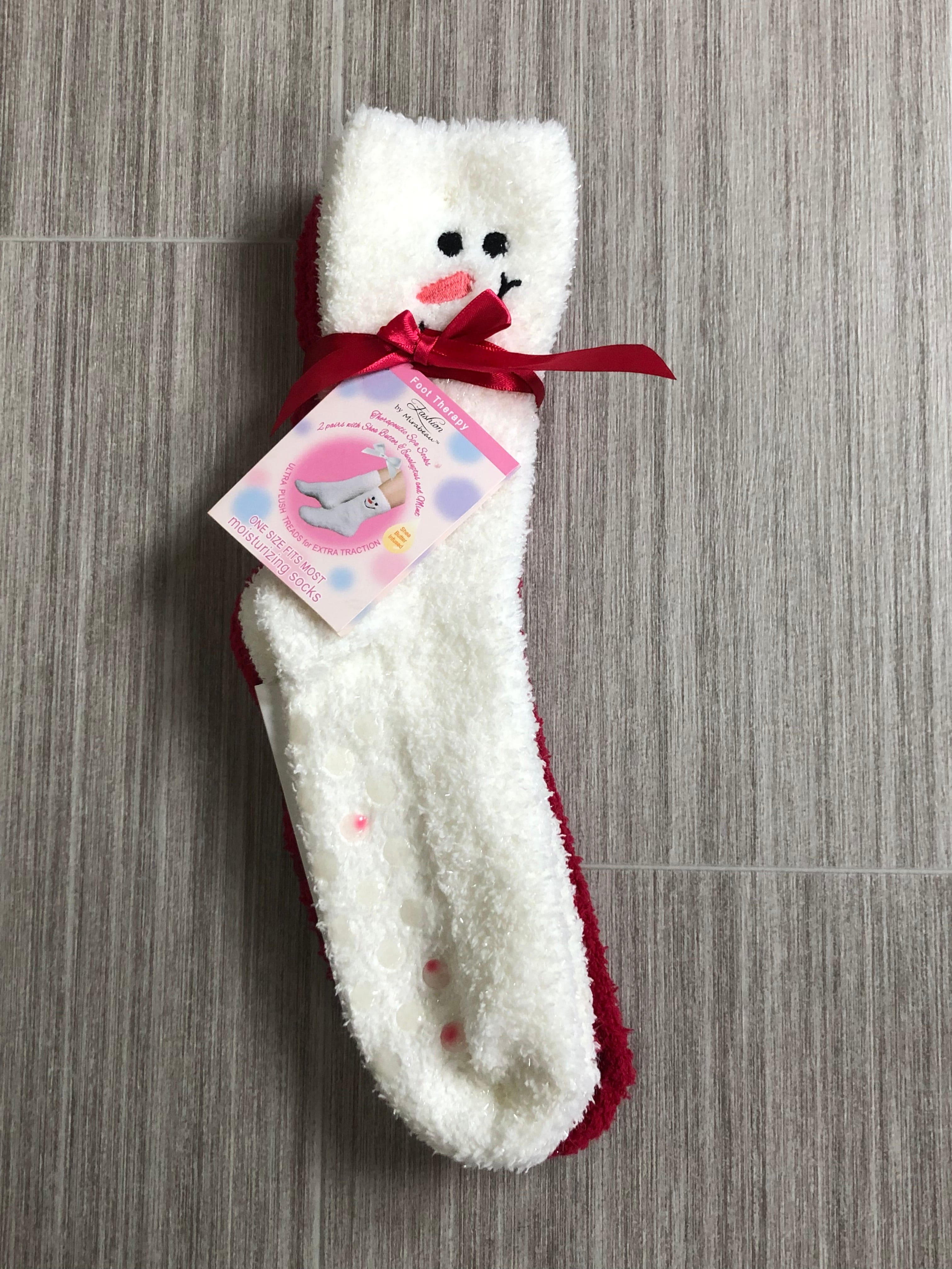 2pk Snowman Therapeutic Spa Socks