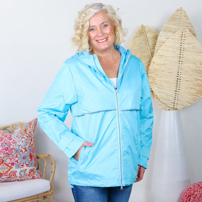 Hooded Cape Front Reflective Rain Jacket