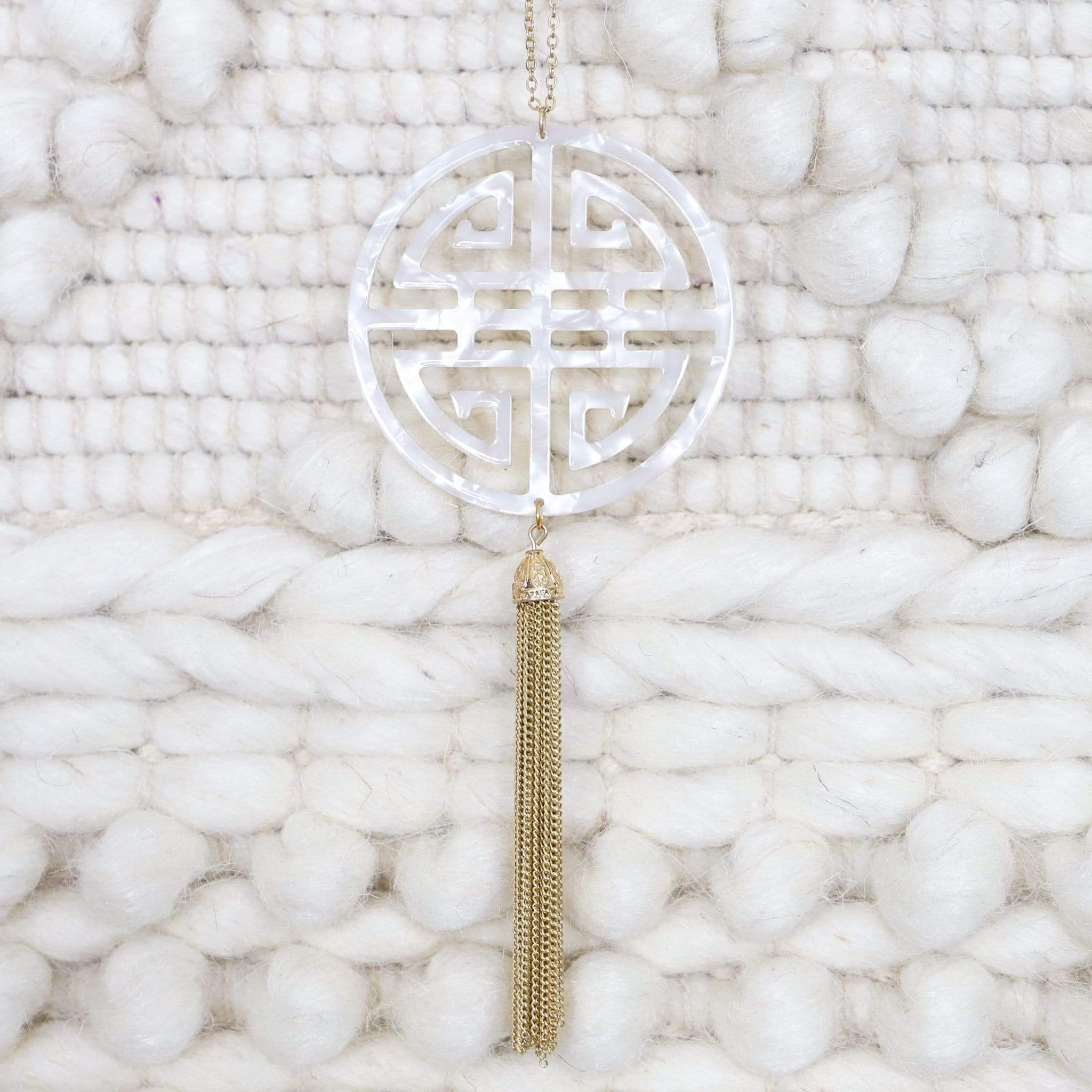 Tortoise Shell Long Pendant Necklace