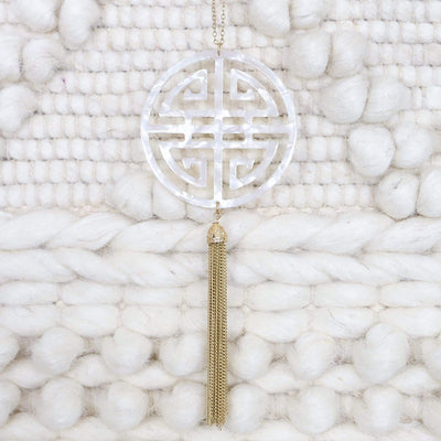 Tortoise Shell Long Pendant Necklace