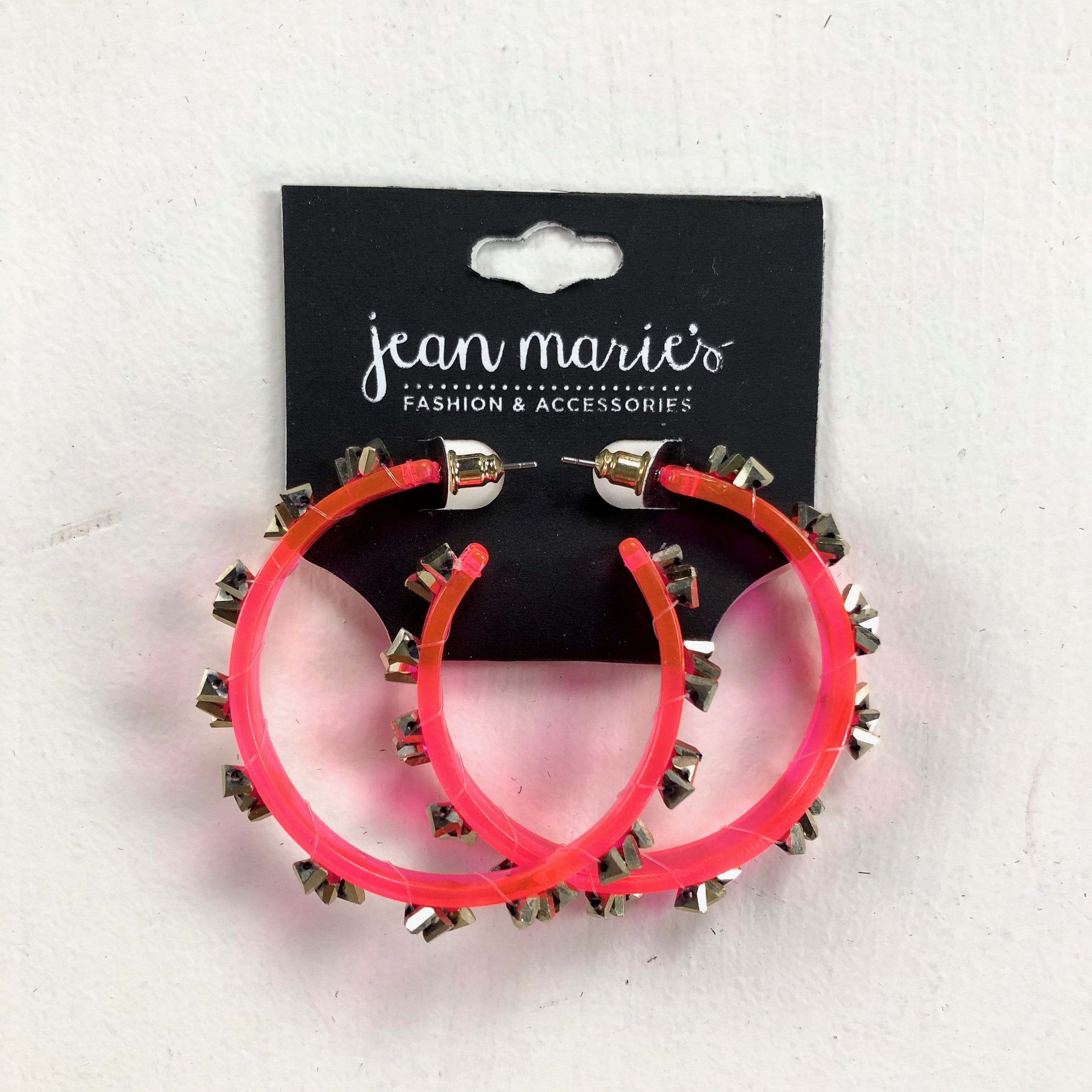 Neon Studded Hoop Earring