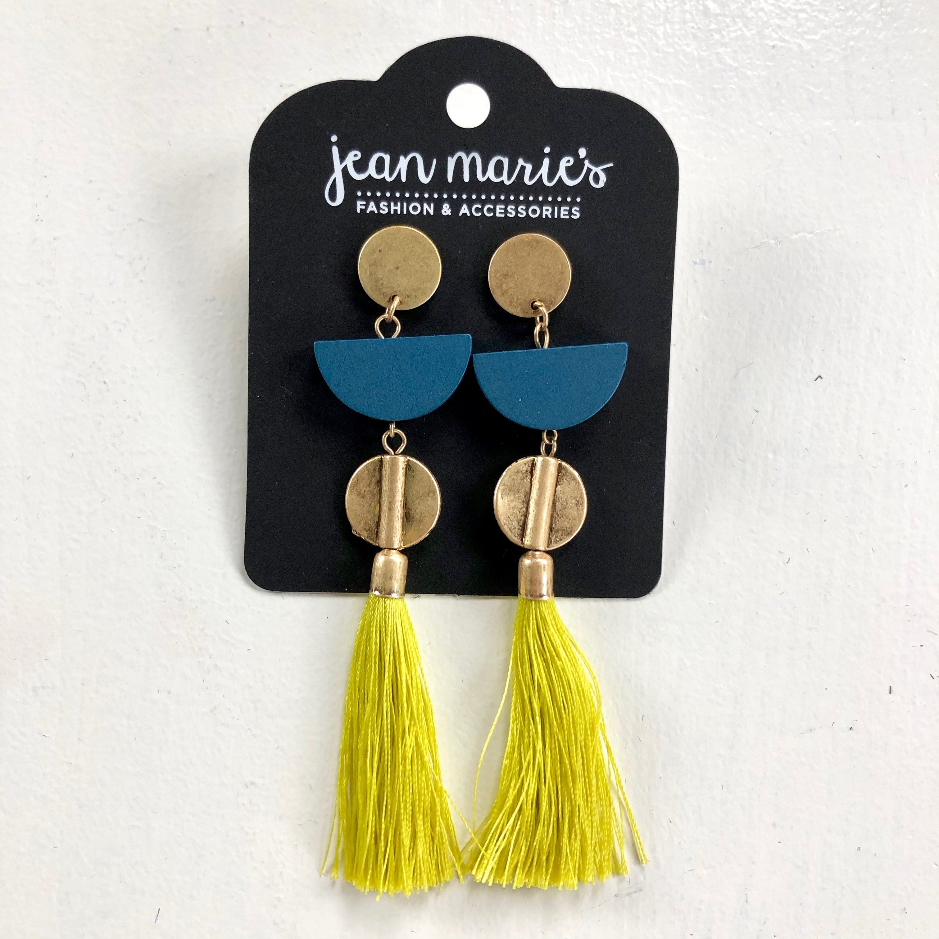 Geo Tier Tassel Earring