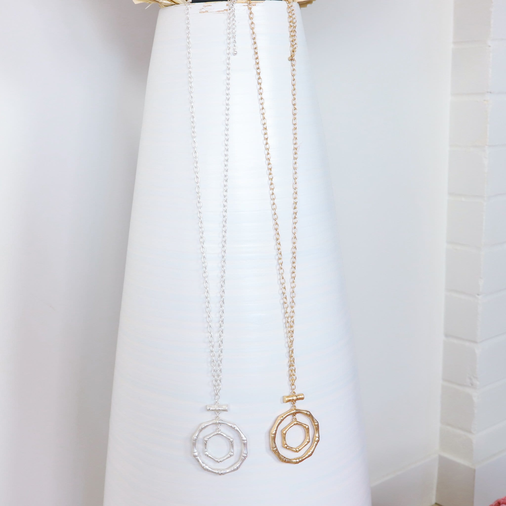 Bamboo Circles Pendant Necklace