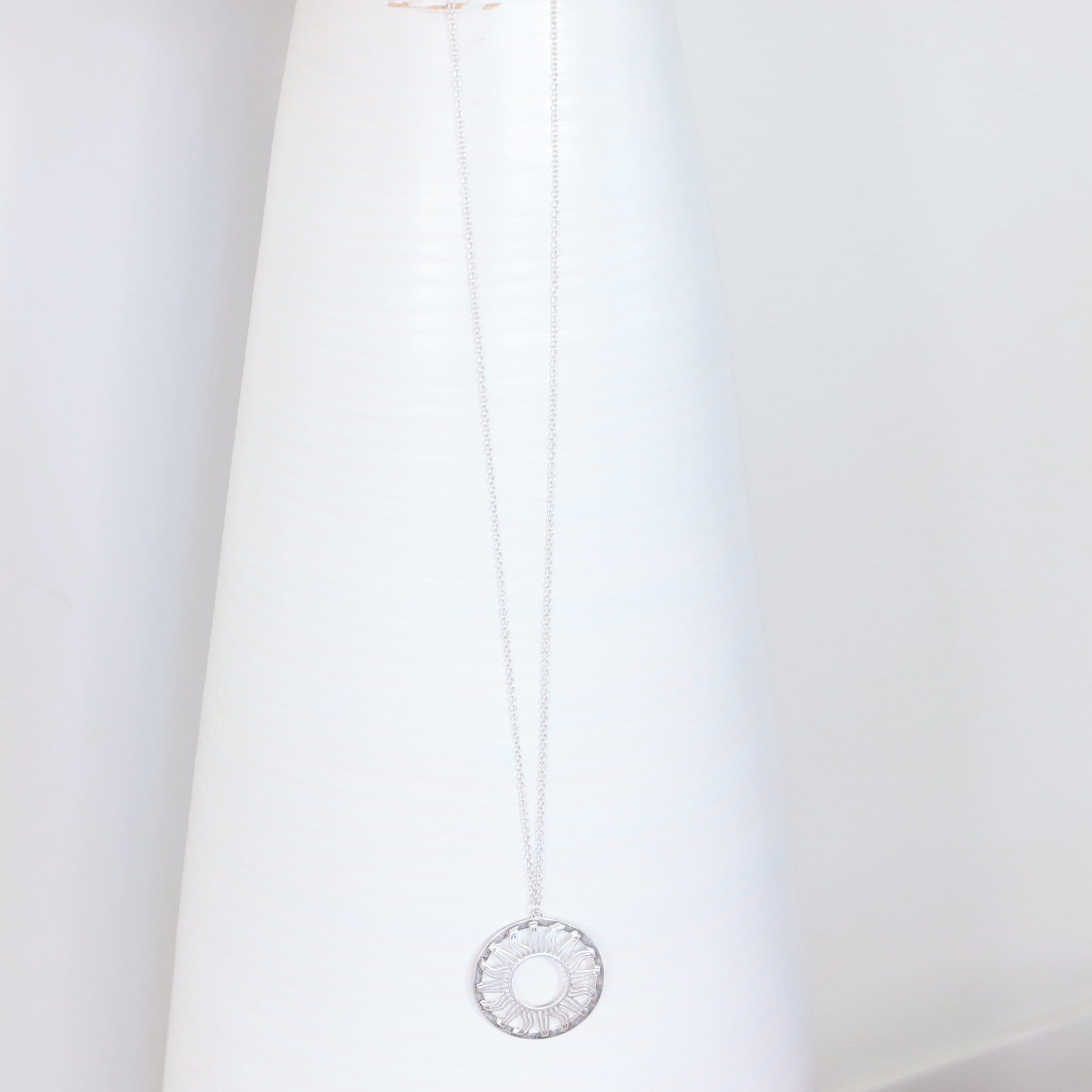Silver Sunshine Pendant Necklace