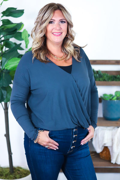 Criss Cross Front Long Sleeve Top