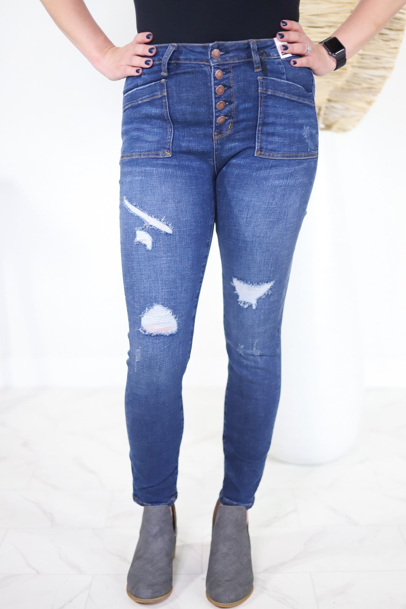 High Rise Cargo Pocket Skinny