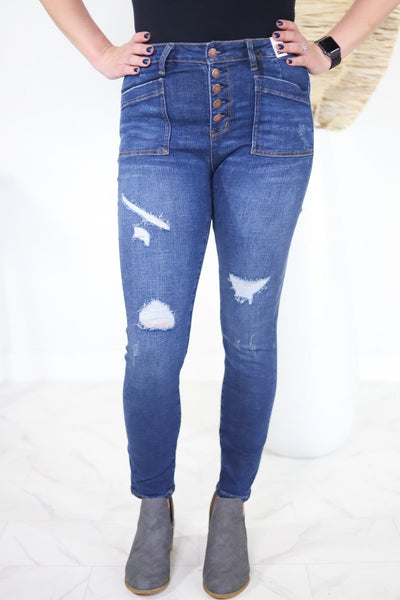 High Rise Cargo Pocket Skinny