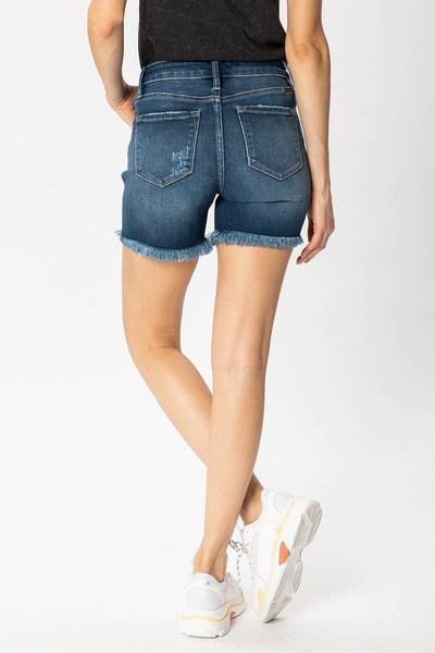 Mid Rise Button Up Shorts