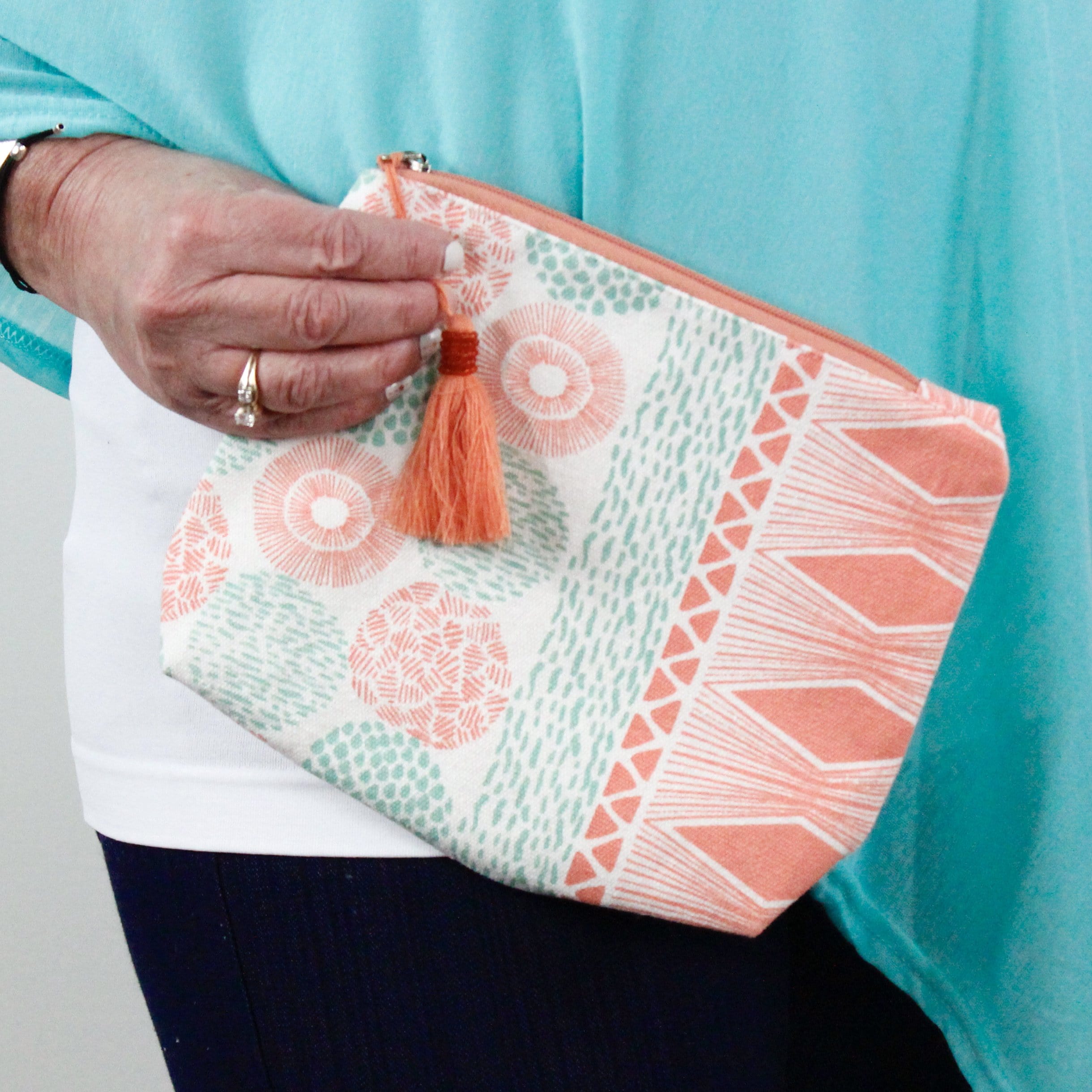 Coral Abstract Cosmetic Bag