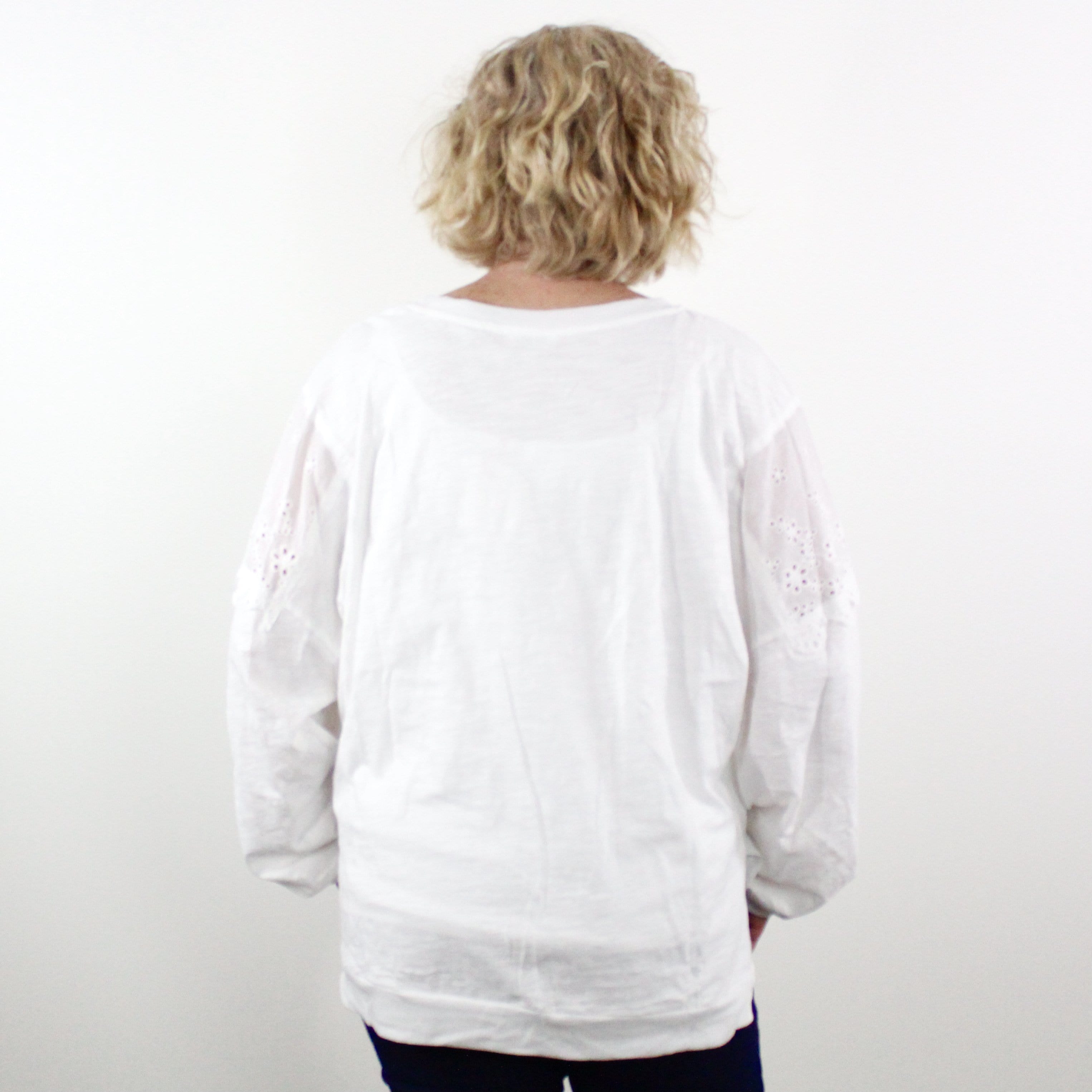 Lace Detail Puff Sleeve Top