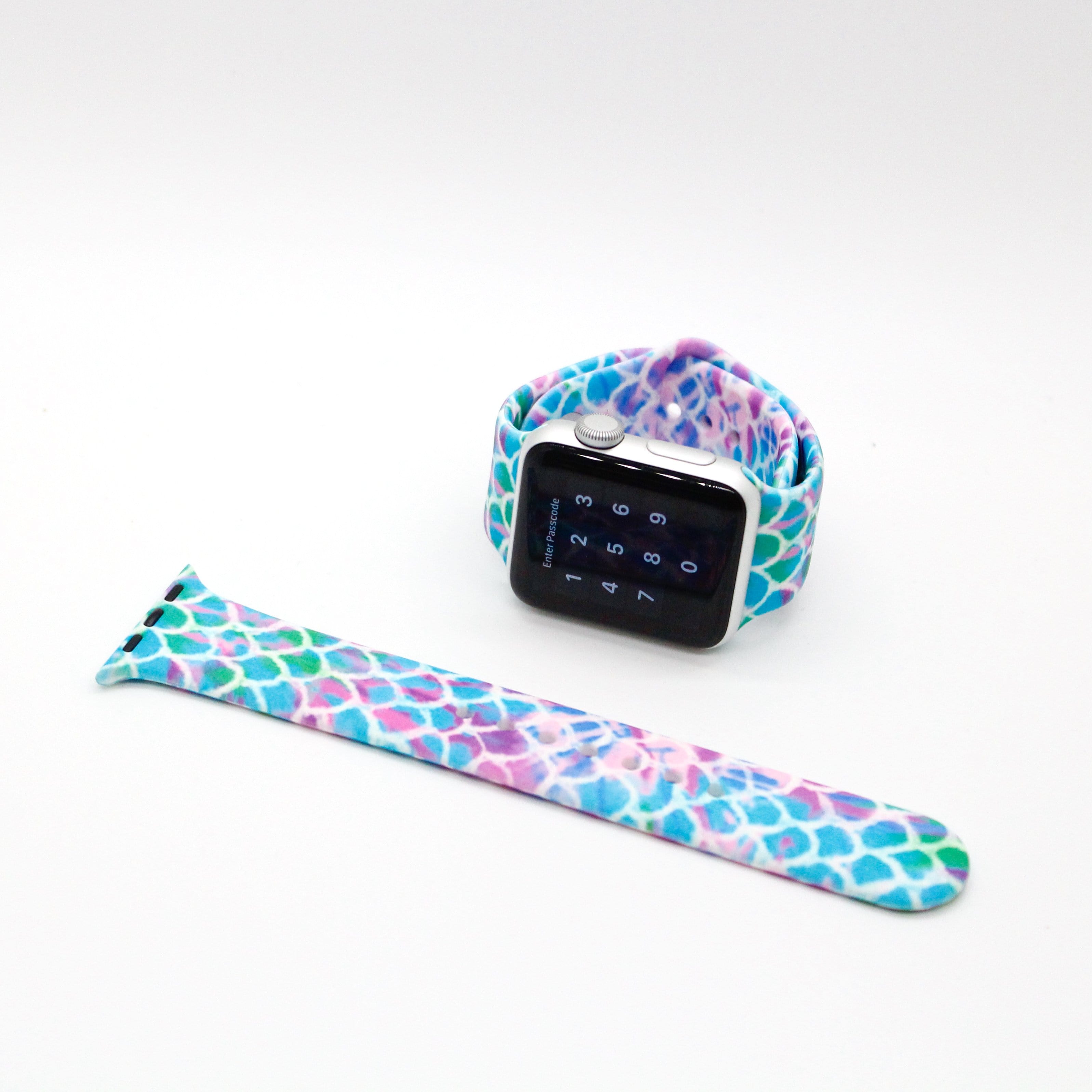 Blue Mermaid Scales Silicone Watch Band