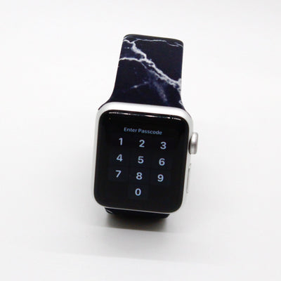 Black Marble Silicone Watch Band