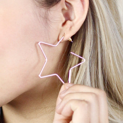 Gold Star Hoop Earring