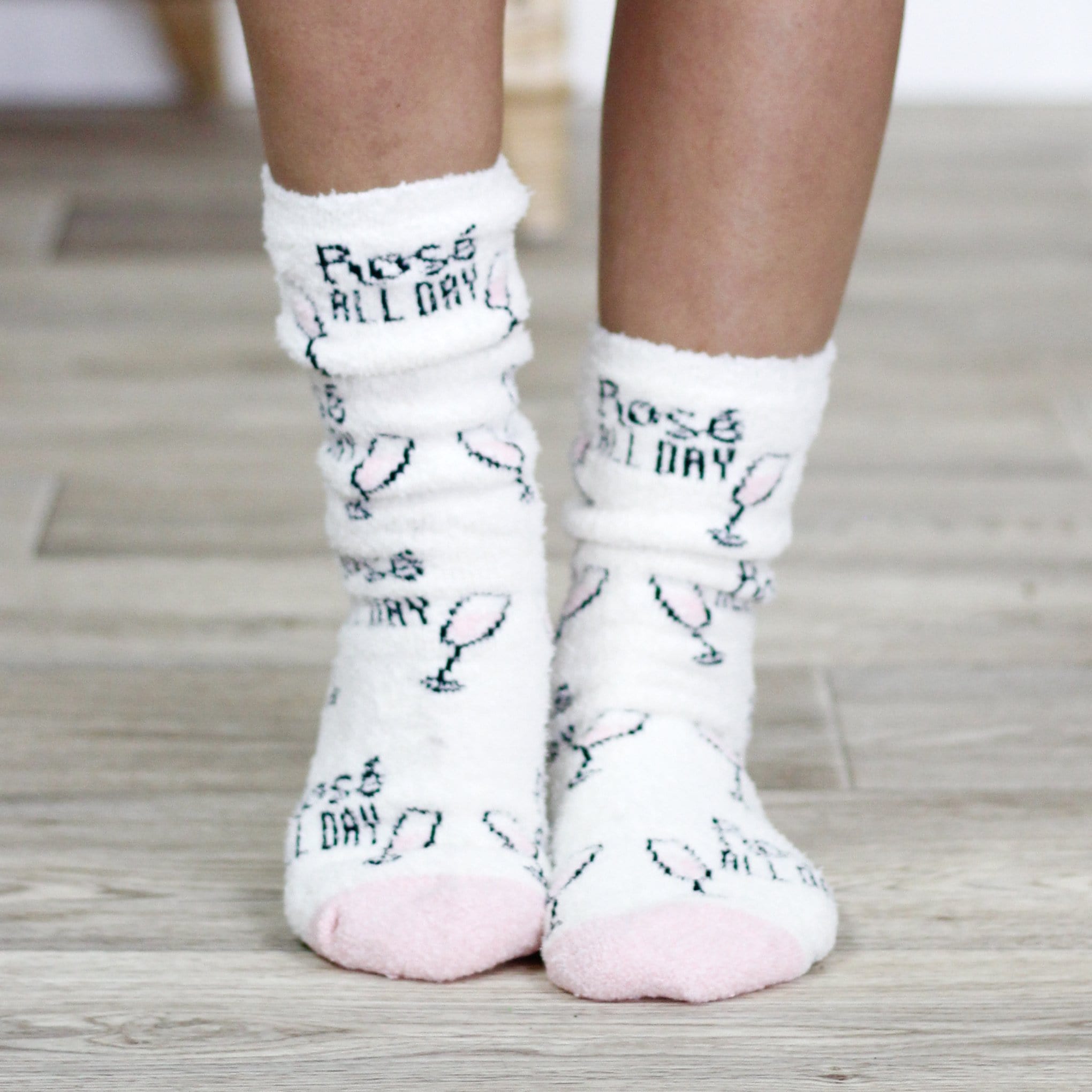 Rose All Day Cozy Crew Socks