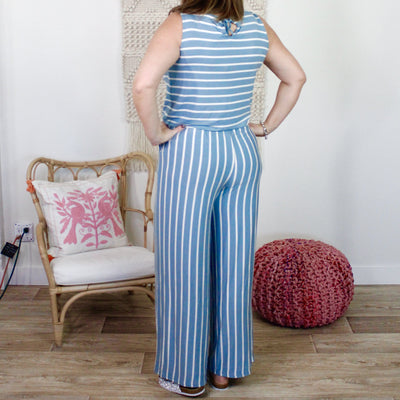 Striped Sleeveless Jumpsuit