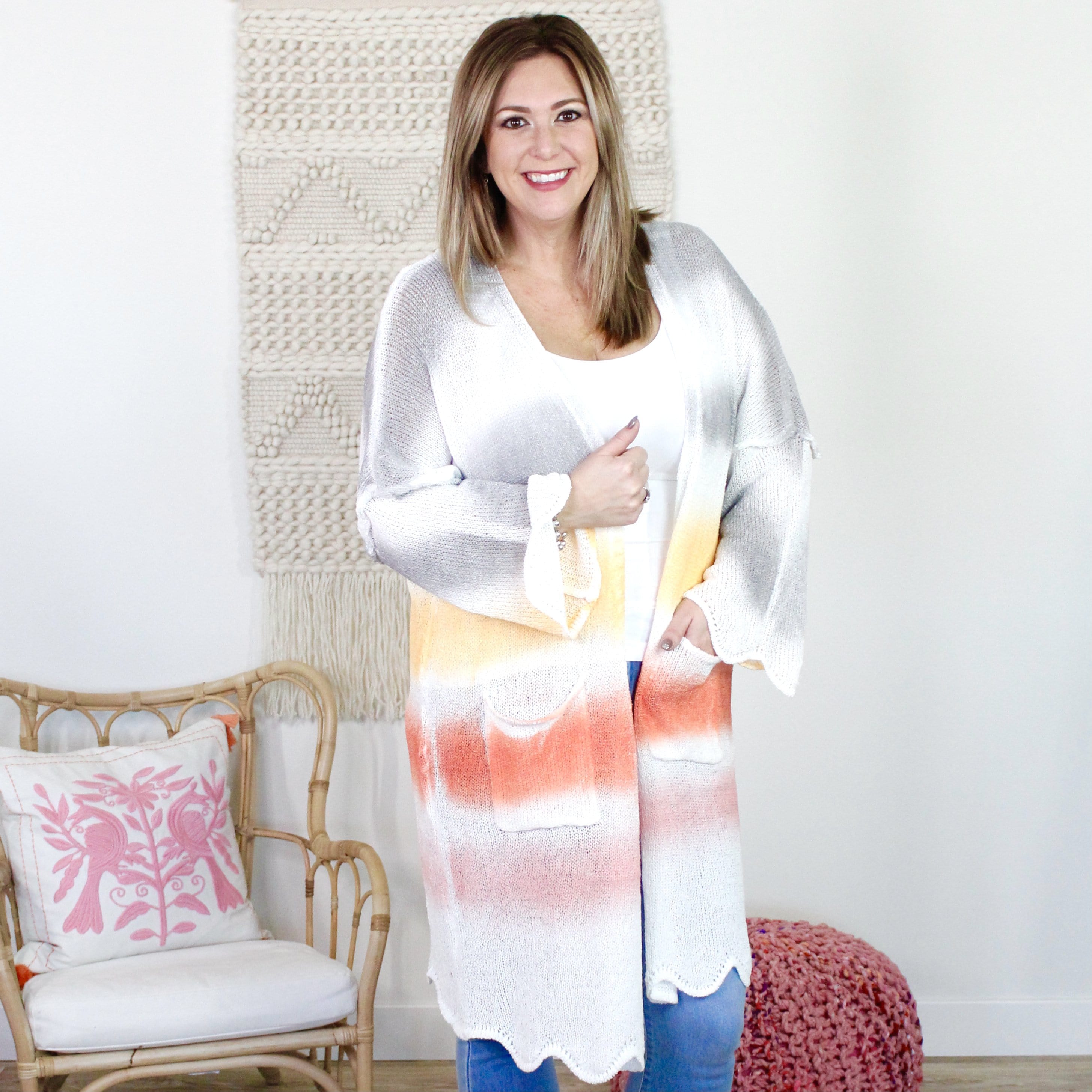 Rainbow Stripe Maxi Cardigan