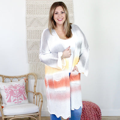 Rainbow Stripe Maxi Cardigan