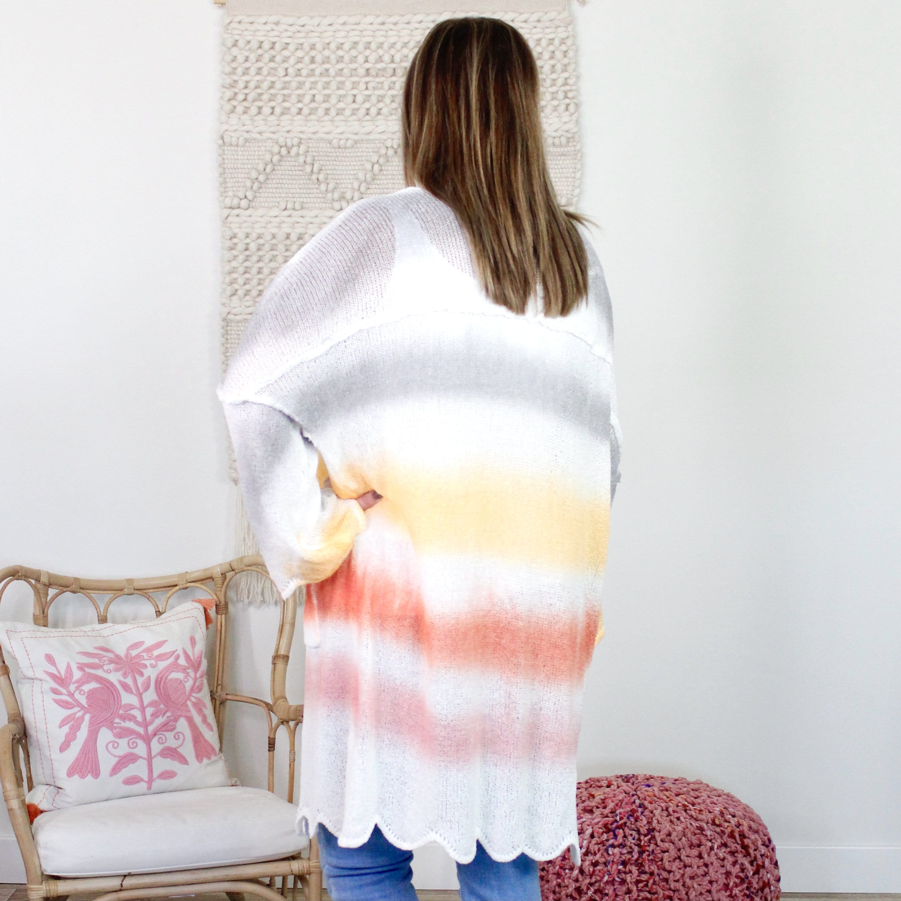 Rainbow Stripe Maxi Cardigan