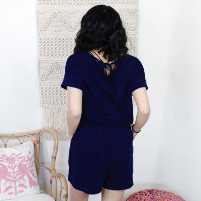 Elastic Waist Keyhole Romper
