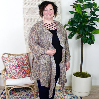 Leopard Ruffle Cardigan