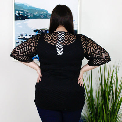 Black Chevron Stripe Cover-Up