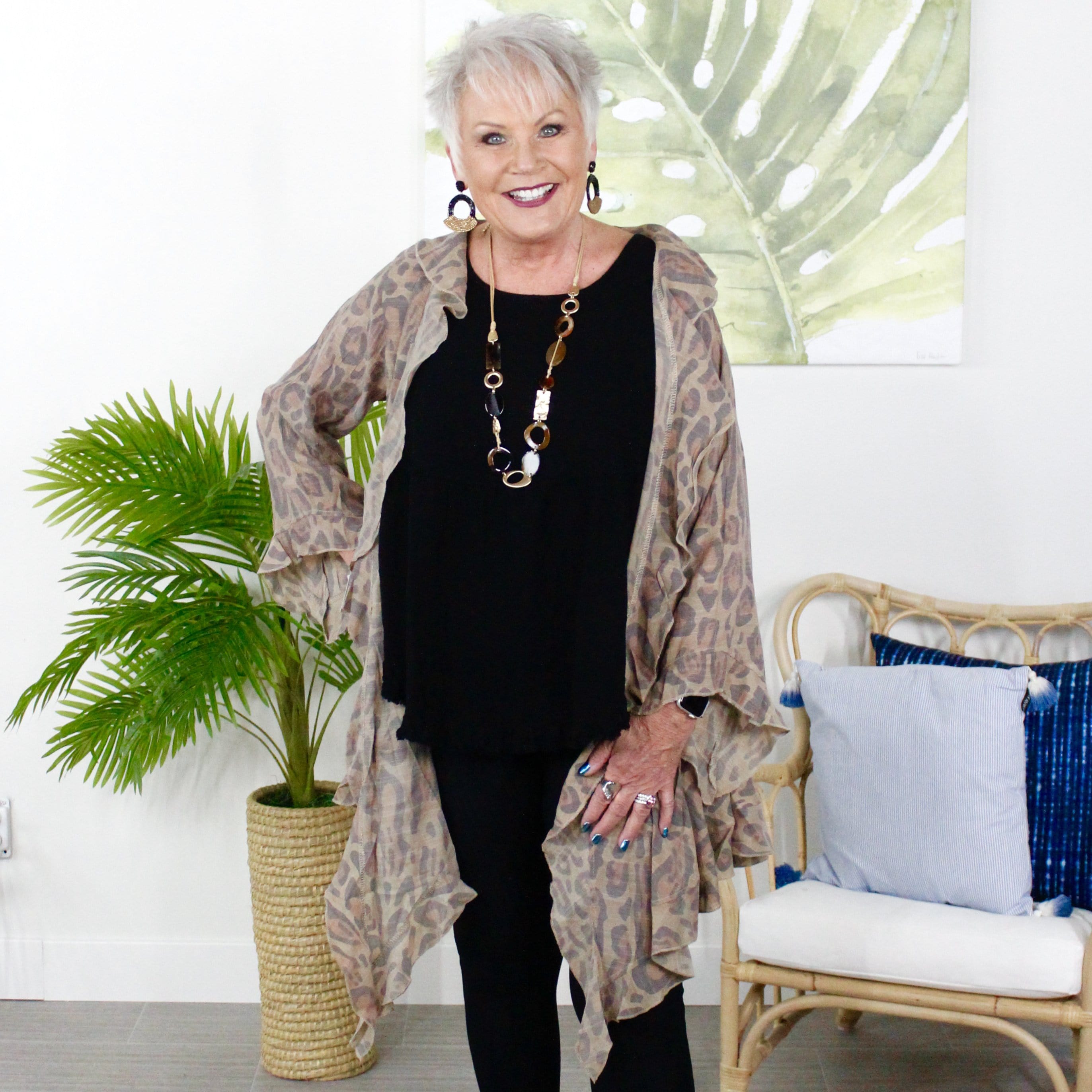 Leopard Ruffle Cardigan