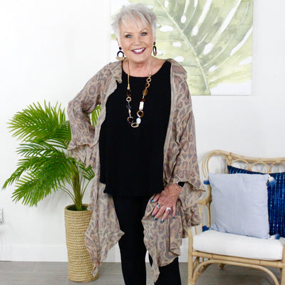 Leopard Ruffle Cardigan