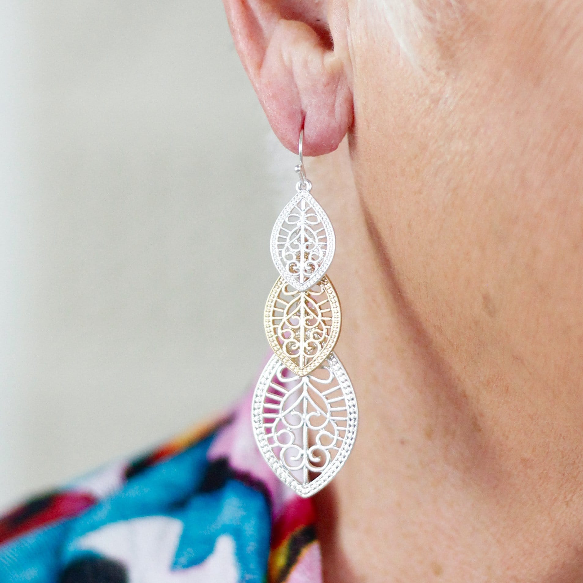 Gold/Silver Mix Earring