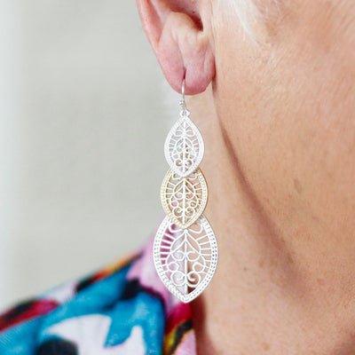 Gold/Silver Mix Earring