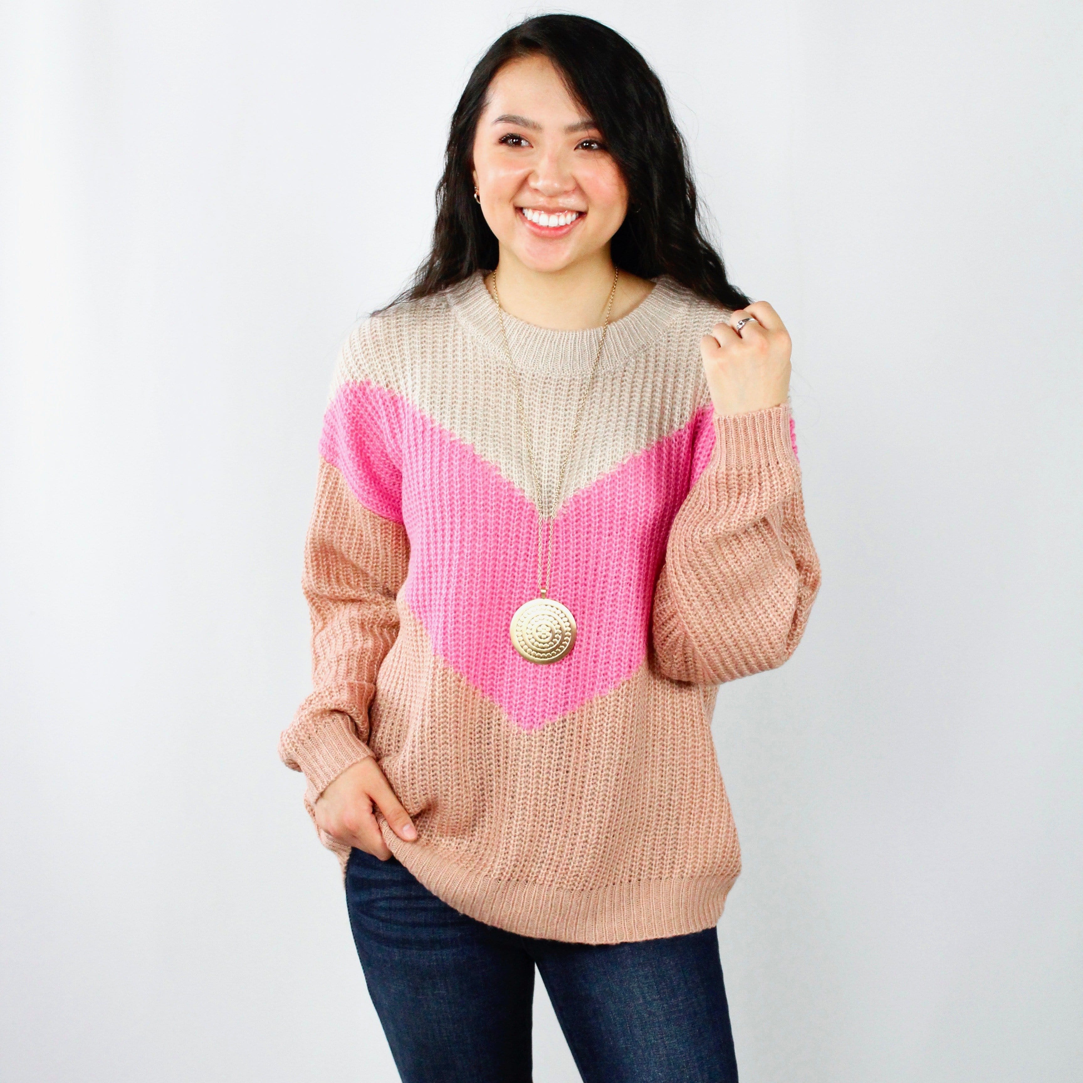 Mauve Chevron Sweater Deal Steal 1-1-21