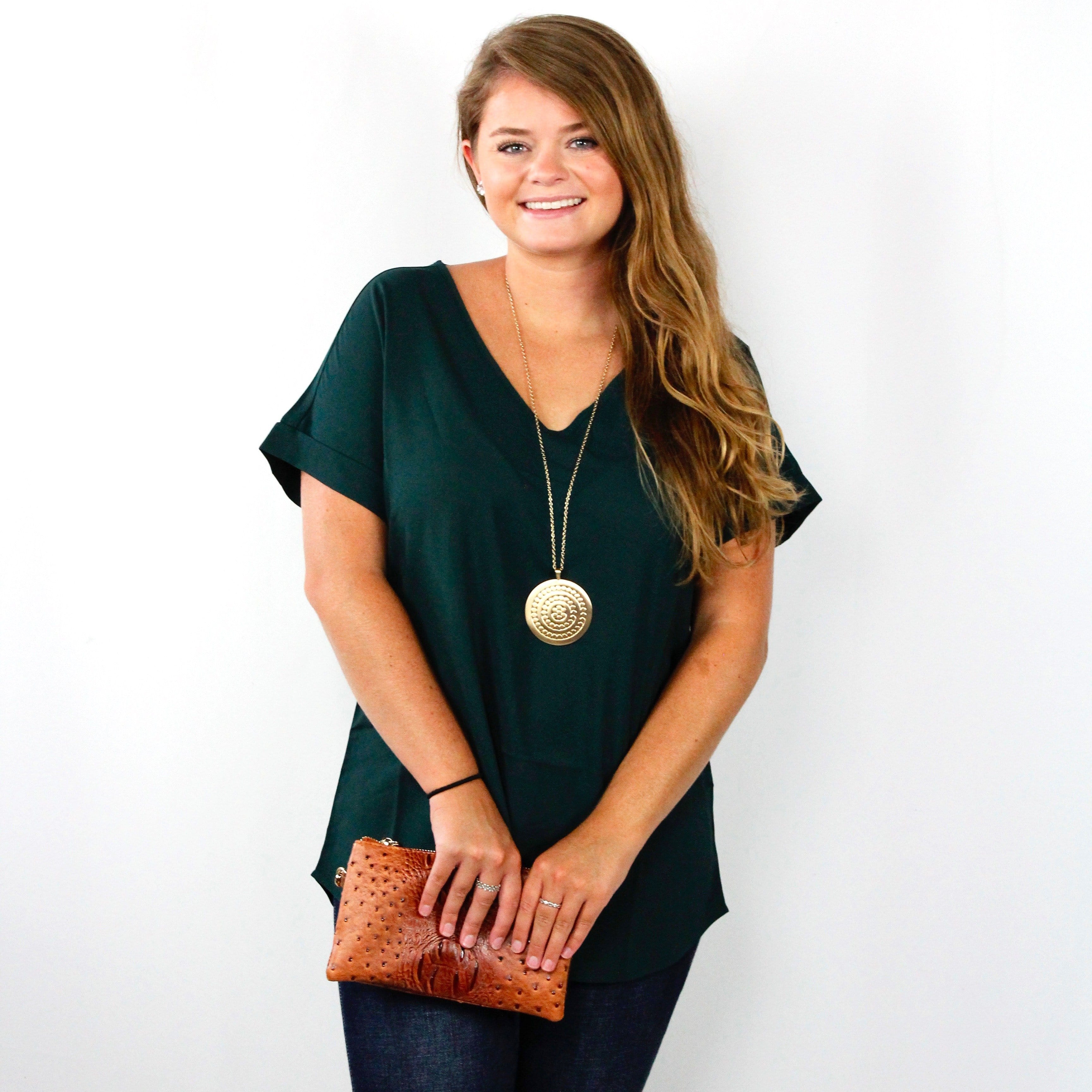 Vneck Short Sleeve Blouse