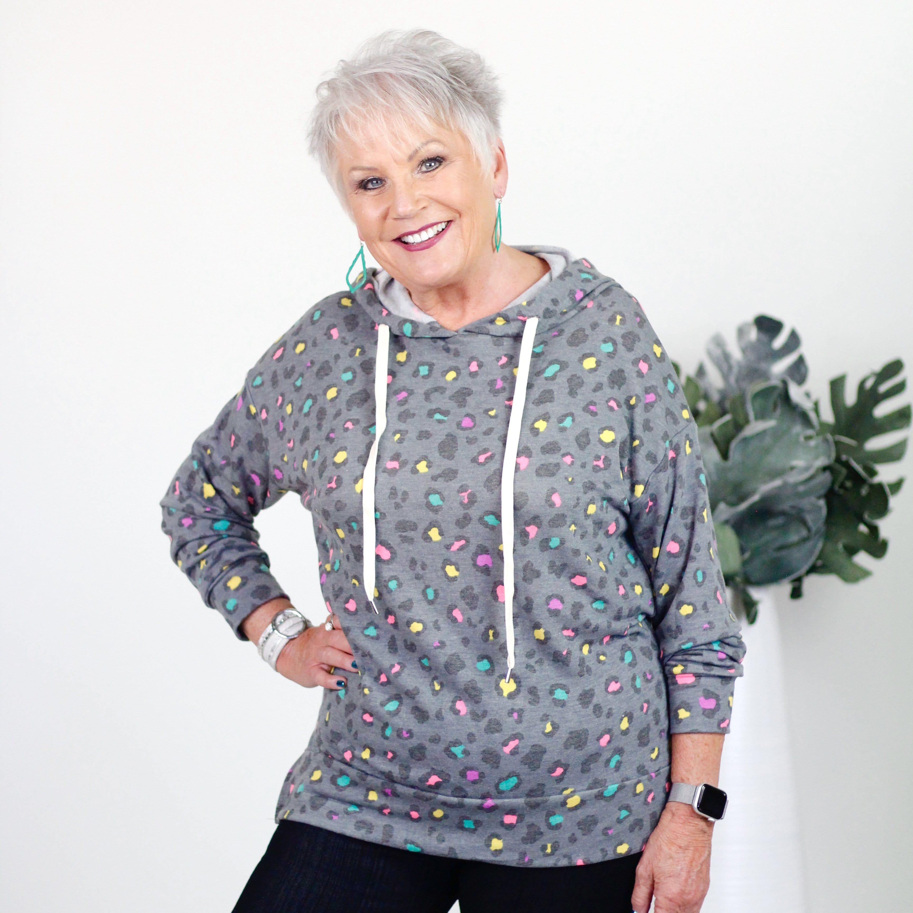 Charcoal Multi Leopard Hoodie