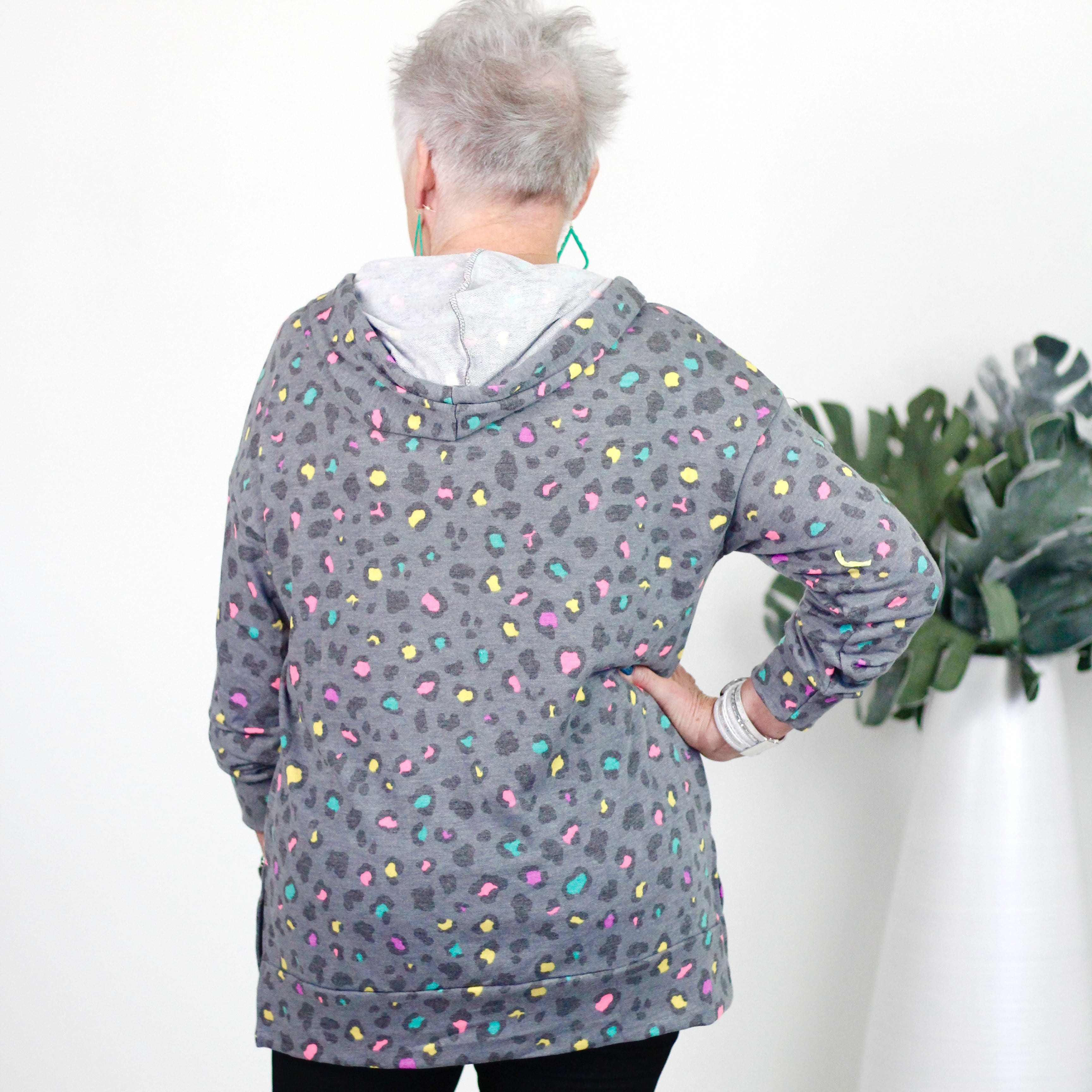 Charcoal Multi Leopard Hoodie