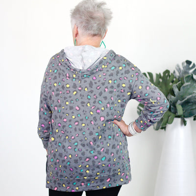 Charcoal Multi Leopard Hoodie