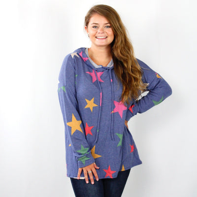 Denim Multi Star Hoodie
